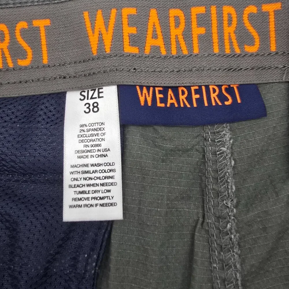 WearFirst Men's Cargo Shorts Ripstop Gray Size 38 Gorpcore - Picture 5 of 6